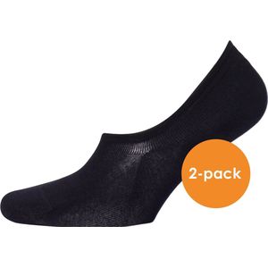 Tommy Hilfiger Footie Socks (2-pack) - heren sneaker sokken katoen - onzichtbaar - zwart - Maat: 43-46