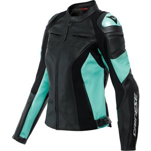 Dainese Racing 4 Lady Leather Jacket Black Acqua Green 48 - Maat - Jas