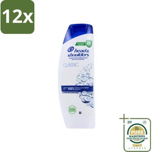 Head & Shoulders - Anti-Roos Shampoo - Classic - 400 ml - Voordeelverpakking - 12 stuks - Hoofdhuidverzorging - Haarverzorging