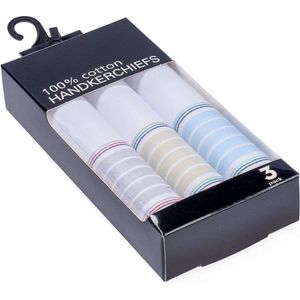 Zakdoeken wit streept 3-pack