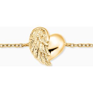 Engelsrufer - Kinderarmband - 925 Zilver - Gouden Hartvleugels