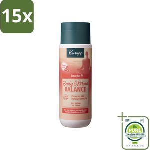 15 x Kneipp - Douchegel - Body & Mind Balance - 200 ml - Grootverpakking - Douchegel - Iris - Vetiver - Ontspannend - Kalmerend