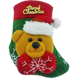 Knaak Mini Kerstsok Beertje - Kerstdecoratie & Bestekhouder - 1 Stuk