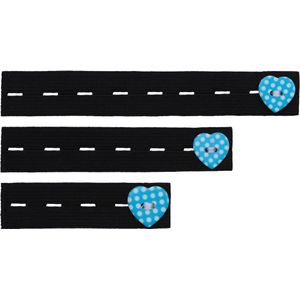 Be Mammy - Damesbroekverlenging Rubber – 3-Pack – Zwart/Blauw - BE-BE20-126-BB-N