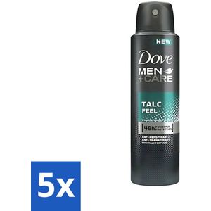 5 x Dove - Deodorant - Men Care Talc Feel - Zachte en verzorgende bescherming - 150 ml - Hydraterende Deodorant - Langdurige Bescherming - Frisse Geur - Zweetvrije Deodorant