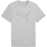 PUMA M TAD ESSENTIAL HEATHER CAT TEE (CF large cat) Heren Sportshirt - Light Gray Heather