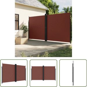The Living Store Tuinscherm uittrekbaar 200x1200 cm bruin - Windscherm - Tuinscherm - Privacy Screen - Zonnewering - Balkonscherm