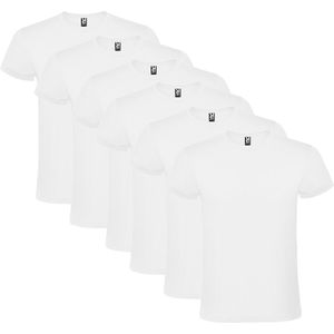 6 Pack Roly T-Shirt 100% katoen, single jersey, 150 gsm Ronde hals Wit Maat 4XL