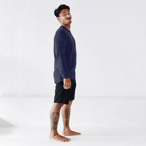 Trui - gebreid met biologisch katoen - Navy - S