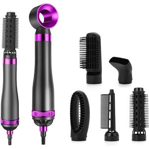 Stijltangen - 6-in-1 hairstyler, Föhnborst droge haar, Warme kapselborst, Haarkruller, Diffusor, Instelbare temperatuur en windsnelheid, Voor krullen, gladmaken, drogen