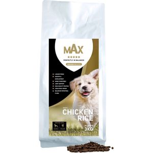 Max Puppy Rijst & Kip – Hondenvoer – Geperste Hondenbrokken – Hondenvoeding – Puppy voer – 3 kg