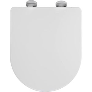 Flexi-Fix Eyre D-Shape antibacteriële toiletbril met langzame sluiting - wit - 43 x 365 x 52 cm