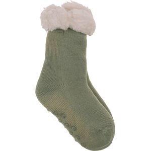 Sokken - huissokken - kindersokken - winter – warm gevoerd - mint groen/wit