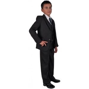 Jessidress® Communie Bruidsjonker kostuum Kledingset pak Kinder Smoking Suits Maat 116 - Zwart