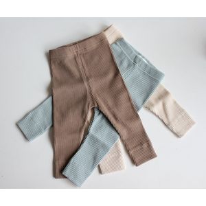 MiniMidi - Baby Legging Ribgebreid - Kinder Legging Ribgebreid - Beige 98/104