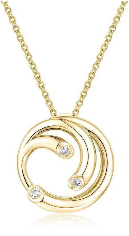 Quinn - Halsketting - Goud - 585/- 14 Karaat - Bolvormige Steenvorm - Gepolijst