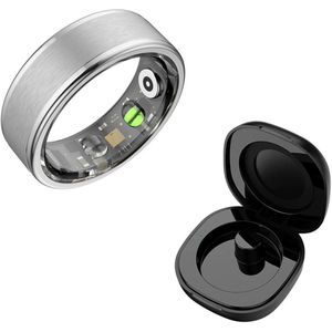 DrPhone RingSense V3 – Smart Ring - Europese ringmaat 57 - 5ATM Waterdicht – Slaapmonitor – Hartslagmeter - SpO2 + Case - Zilver