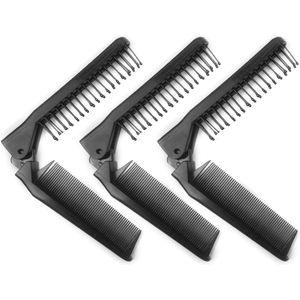 Opvouwbare Haarborstel - Antistatische Functie - Draagbare Minikam - Unisex - 3 Stuks
