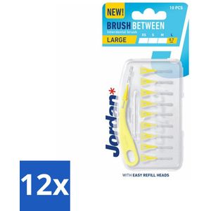 Jordan - Between L - Interdentale ragers - 0.7 mm - 10 Ragers - Voordeelverpakking - 12 stuks