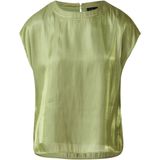 Blouse - Glanzende Viscose - Loshangende Schouders - Getailleerd Model