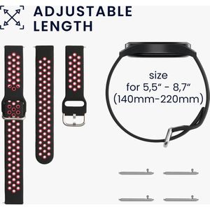kwmobile 2x armband geschikt voor Garmin Venu Sq Music / Sq - Bandjes voor fitnesstracker in zwart / grijs / zwart / rood