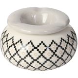 Home Deco Factory - Storm Asbak Classic African - Kunststeen - Wit/Zwart - D10 x H6 cm