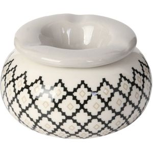 Home Deco Factory - Storm Asbak Classic African - Kunststeen - Wit/Zwart - D10 x H6 cm