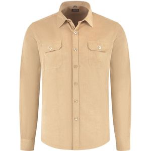 overhemd strijkvrij - Katoen - Zand - Maat EU38/S