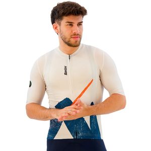 Santini Note Korte Mouw Wielertrui Beige 2XL Man