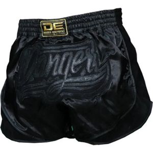 Danger Muay Thai Shorts High Raise - Satijn - zwart - Maat XL