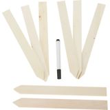 Pro Garden Plantenstekers houten stokjes - set 24x - 20 x 2 cm - planten/kruiden labelen