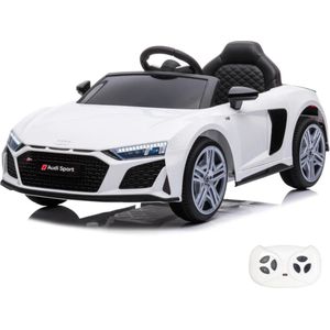 Audi R8 Spyder - Elektrische Kinderauto Wit - 12V accu - 1 tot 6 jaar