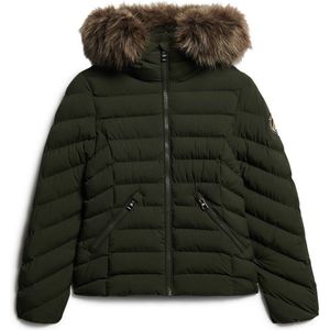 Superdry FUJI FAUX FUR HOOD PADDED JKT Dames Jas - Maat XL