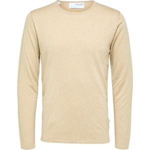 Selected - Heren Sweaters Rocks Knit Crew Neck Kelp - Beige - Maat XXL
