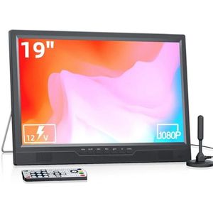 Draagbare 19 inch 1080p TV met Antenne - Mini TV voor Keuken, Slaapkamer, Camping en Camper