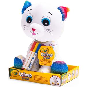 Crayola - Colour Me Plush - Hobbypakket - Pluche Kitten om te Kleuren met 3 Afwasbare Viltstiften