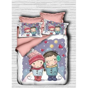 Asir Dubbele dekbedovertrek - Poeder Blauw