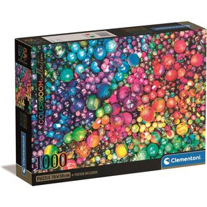 Clementoni Legpuzzel - Colorboom Collection Marbles - Knikker Puzzel - 1000 stukjes - 70x50 cm - Voor Volwassenen en Kinderen vanaf 14 jaar