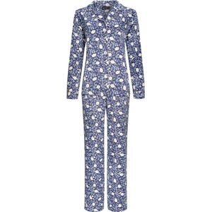 Pastunette dames Pyjama Satijn - Blue Flower - 44 - Blauw.