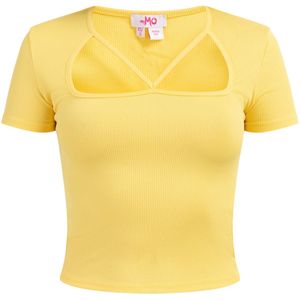 myMo - Ribgebreid T-shirt - Zacht Jersey - Aansluitende Pasvorm