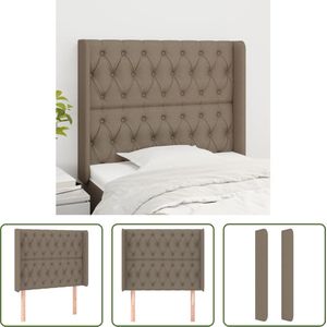 The Living Store Hoofdbord - Bedonderdeel - 103x16x118/128 cm - Taupe