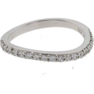 Behave Ring - zilver - 925 zilver - met steentjes - minimalistische ring - maat 52 - 16.5mm