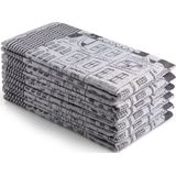 Theedoeken Set - Zwart - 100% Katoen - Set van 6