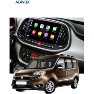 ADIVOX 9 inch geschikt voor Fiat Doblo 2015-2019 Android 14 2GB/32GB 8CORE Carplay/Auto/WiFi/GPS/RDS/DSP/5G/DAB+