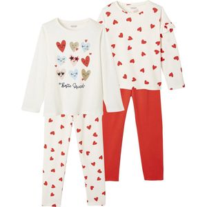 Pyjama's - Meisjes - 2 Stuks - Roze - 100% Katoen