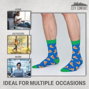 CityComfort Herensokken, 5 stuks, ronde sokken voor mannen, tieners, zacht, ademend, werk, sport, casual, maat 7-11, grappige papa-cadeaus voor mannen