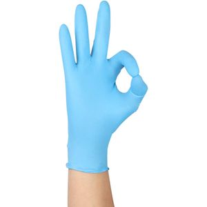 Nesto's Nitril Wegwerp Handschoenen 10x100 stuks- Latexvrij - Poedervrij - Niet steriel - Onderzoekshandschoenen - Medisch - Plastic - Maat M - Blauw - Voordeelverpakking 10x 100 stuks
