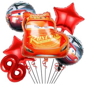 Cars ballon set - 59x53cm - Folie Ballon - Auto - Race - Racing - Themafeest - 8 jaar - Verjaardag - Ballonnen - Versiering - Helium ballon