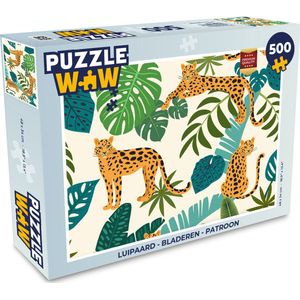 Puzzel Jungle - Luipaard - Planten - Patroon - Meiden - Jongens - Legpuzzel - Puzzel 500 stukjes