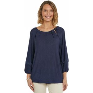 Soepele tuniek, ronde hals met bandjes